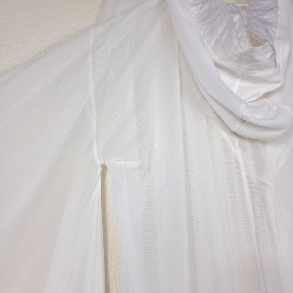 NWT Hot As Hell Yoko Kimono Sheer Hooded Robe Boho Cover Up White Satin One Size - Picture 13 of 16